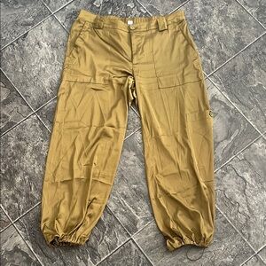 Satiny Olive Green/Khaki Y2K Cargo Bungee Ankle Urban Indie Boho OLD NAVY Pants